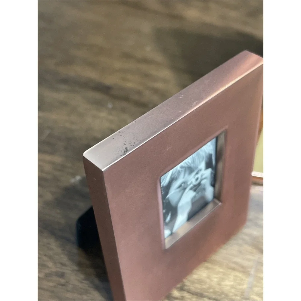 Lot‎ Of 3 Milano Series Wood & Metal Rose Colored Photo Frame 4x6 1x1.5 1.25x1.5